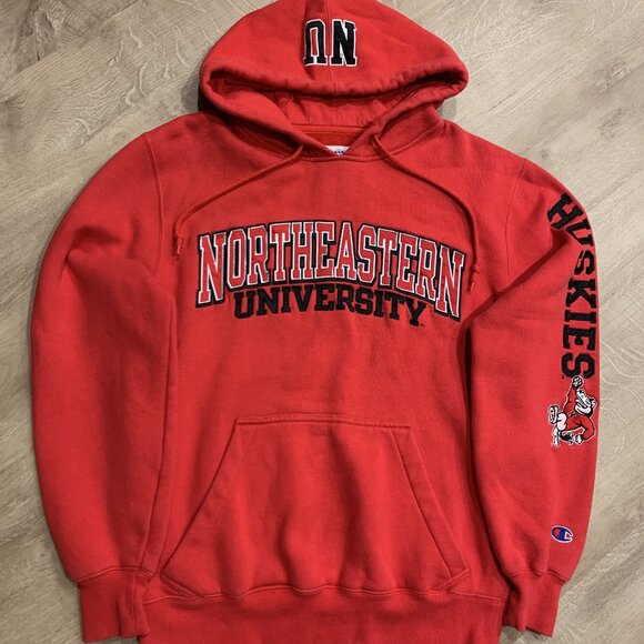 Vintage Champion Northeastern University Huskies Hoodie Men's Small Embroidered - Picture 1 of 7
